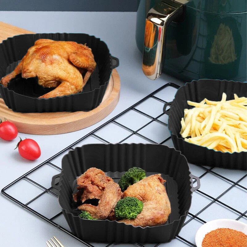 Kitchen Oven Baking Pans - 1pc Black Silicone Air Fryers Oven