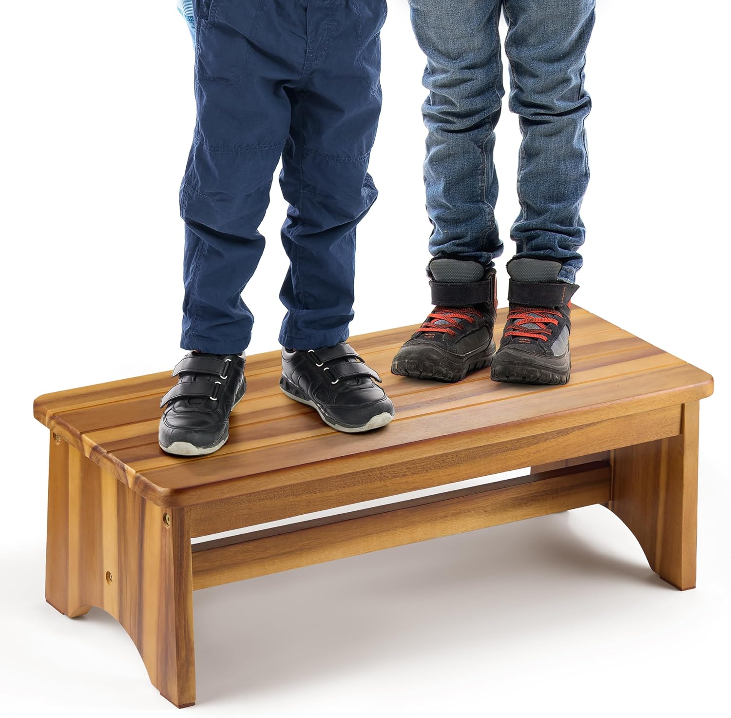Kitchen Up - Extra Wide 26in Wooden Step Stool,