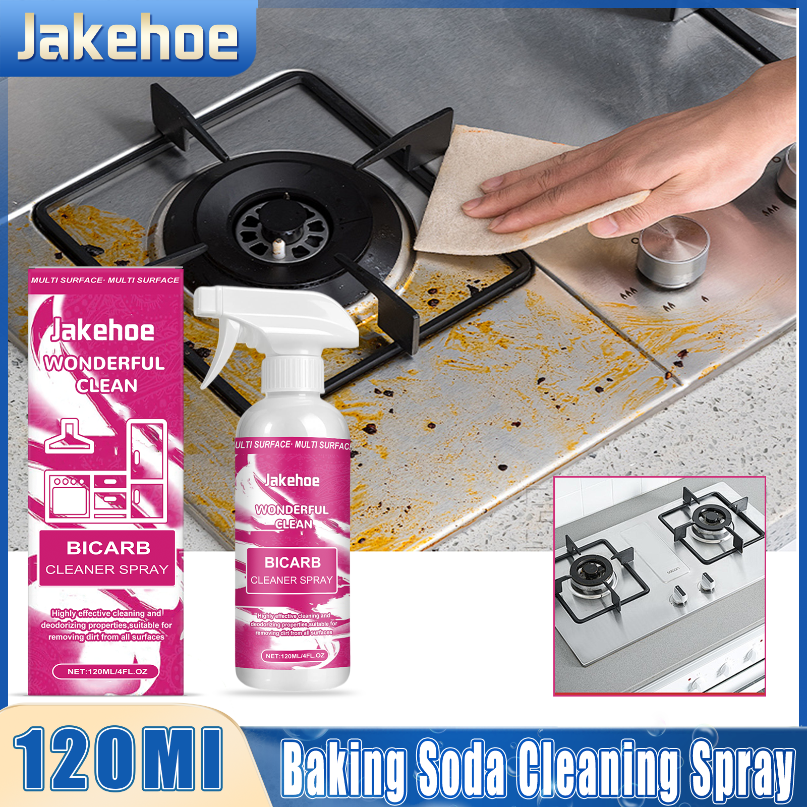 Kitchen Cleaner With Baking Soda - Baking Soda Heavy-Duty Grease Cleaner Spray