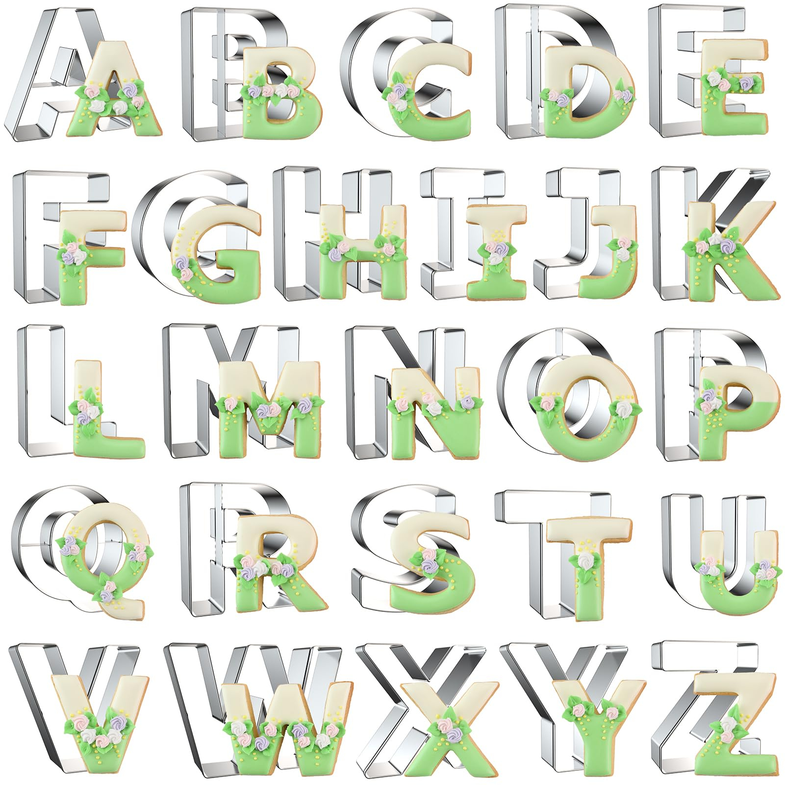 Kitchen Baking Cookies - Letter Cookie Cutters Shapes - 26
