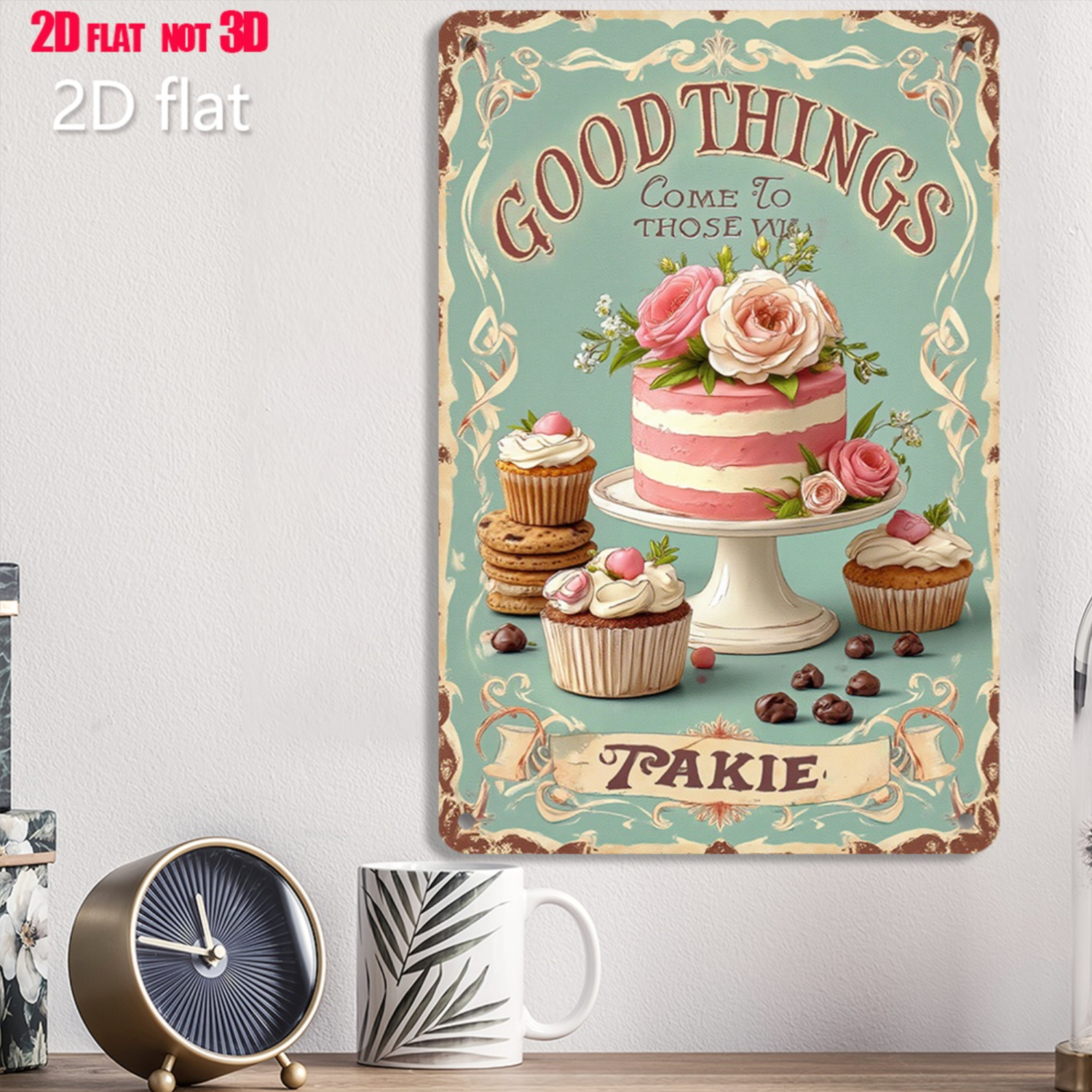 Kitchen Baking Decor - 2D Flat - 1pc Vintage Metal