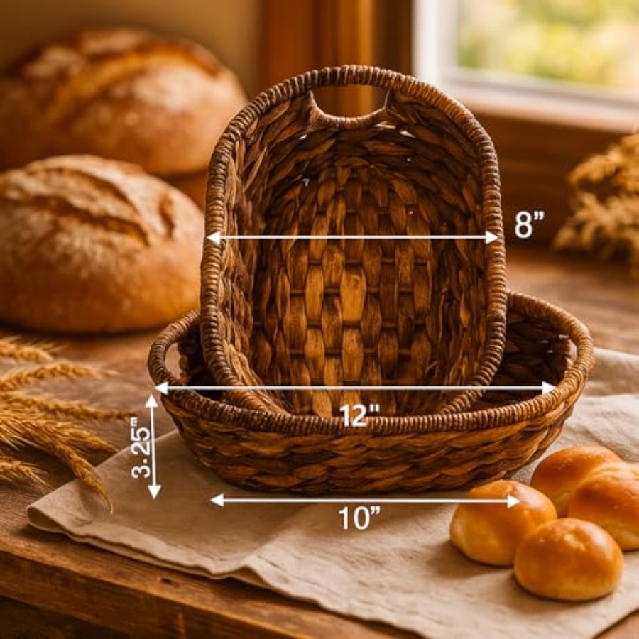 Handwoven Oval Wicker Baskets  - Kitchen Baking Decor 评论和价格