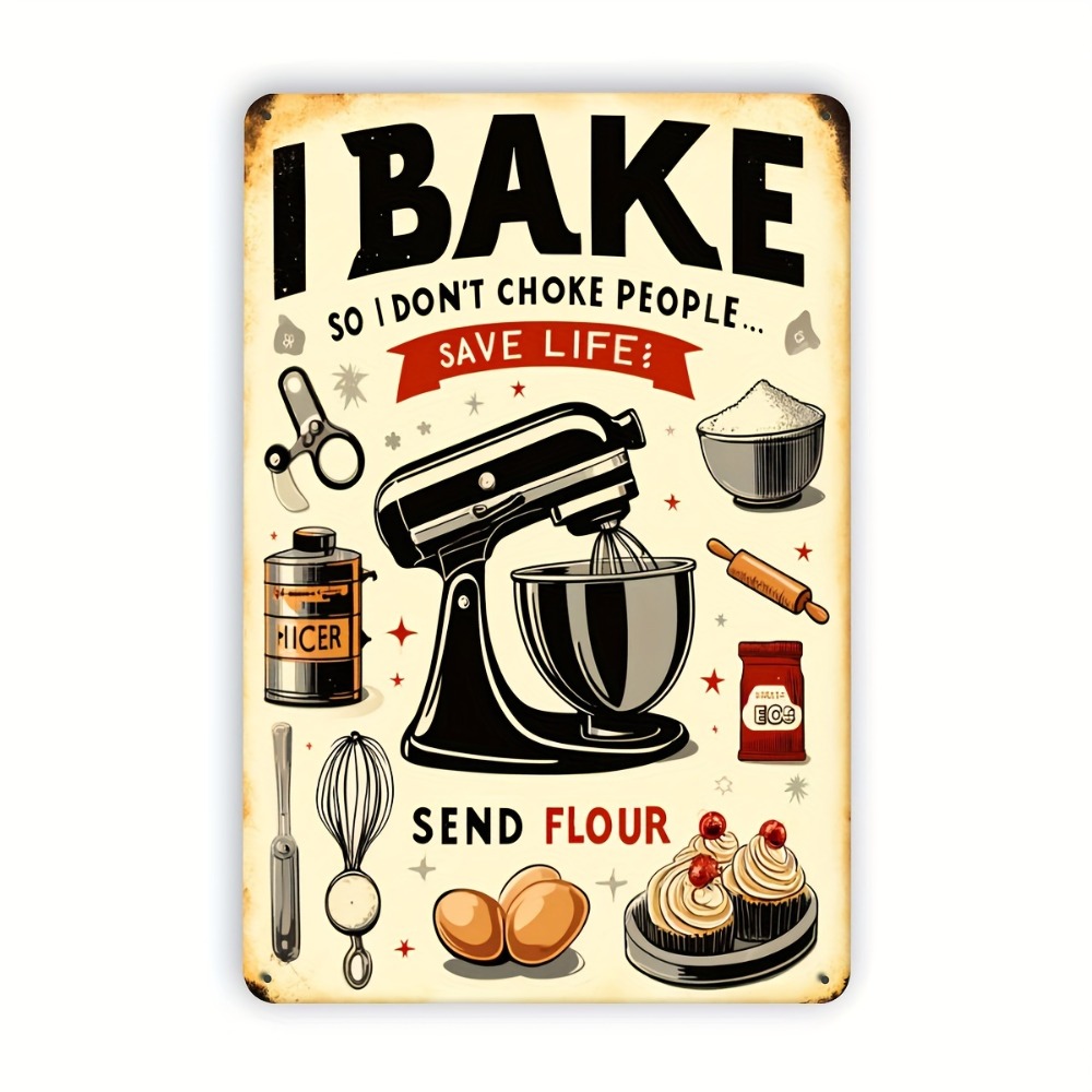 Vintage Baking Humor Metal Sig - Kitchen Baking Quotes 评论和价格