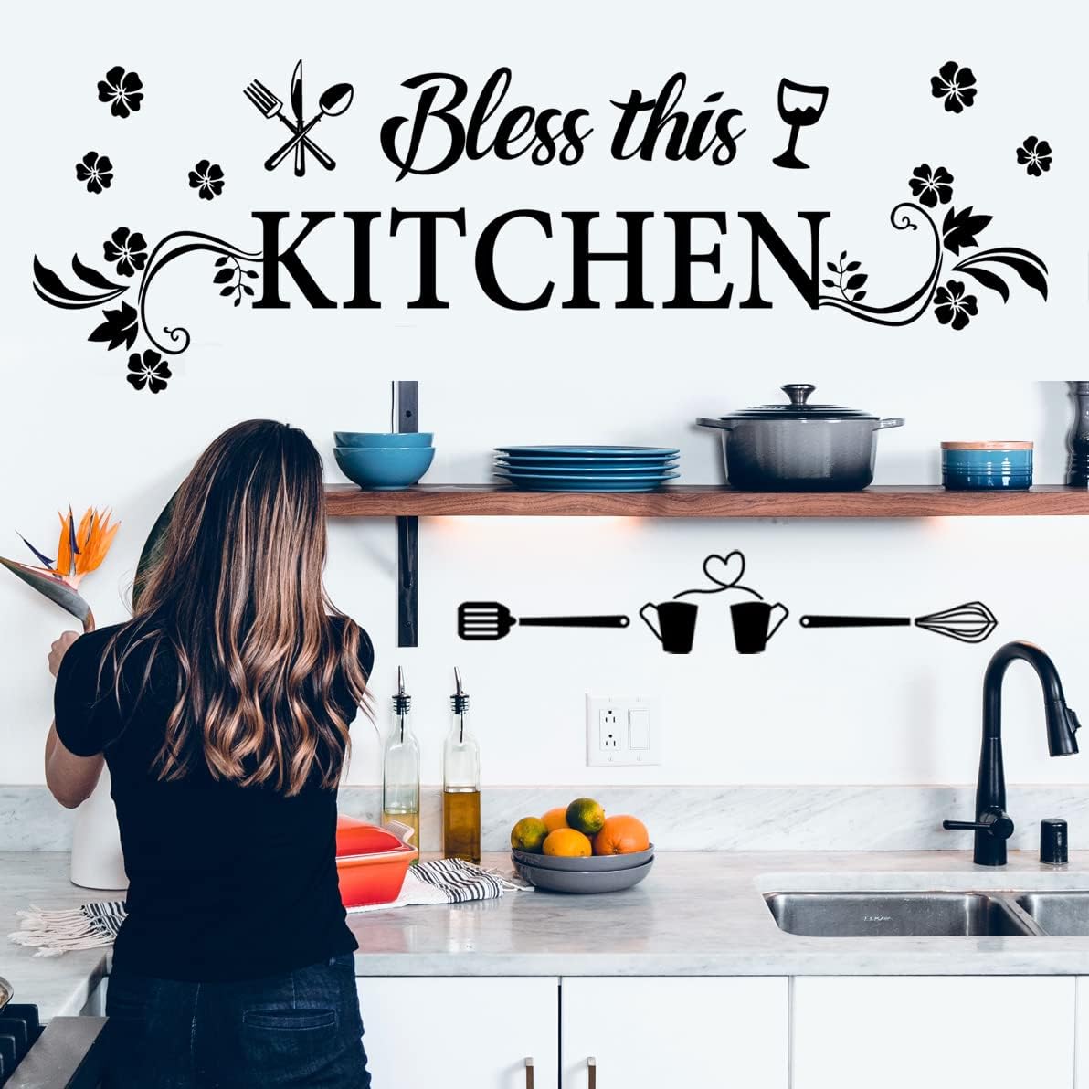 Bless This Kitchen Wall Decal  - Kitchen Baking Decor 评论和价格