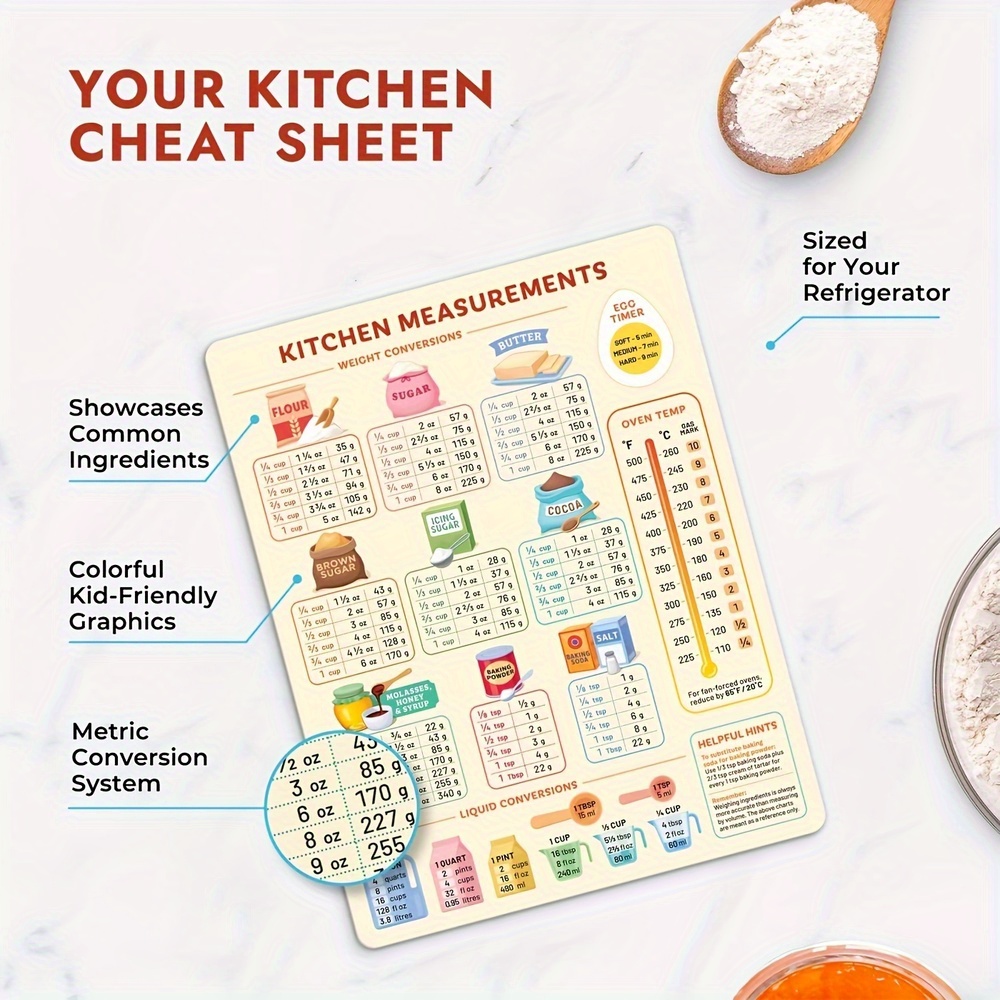 1PC Kitchen Conversion Chart,  - Kitchen Baking Conversion Chart 评论和价格