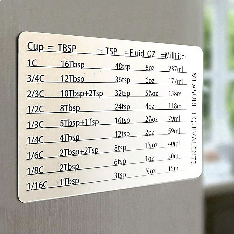 Kitchen Baking Magnetic Measur - Kitchen Baking Conversion Chart 评论和价格