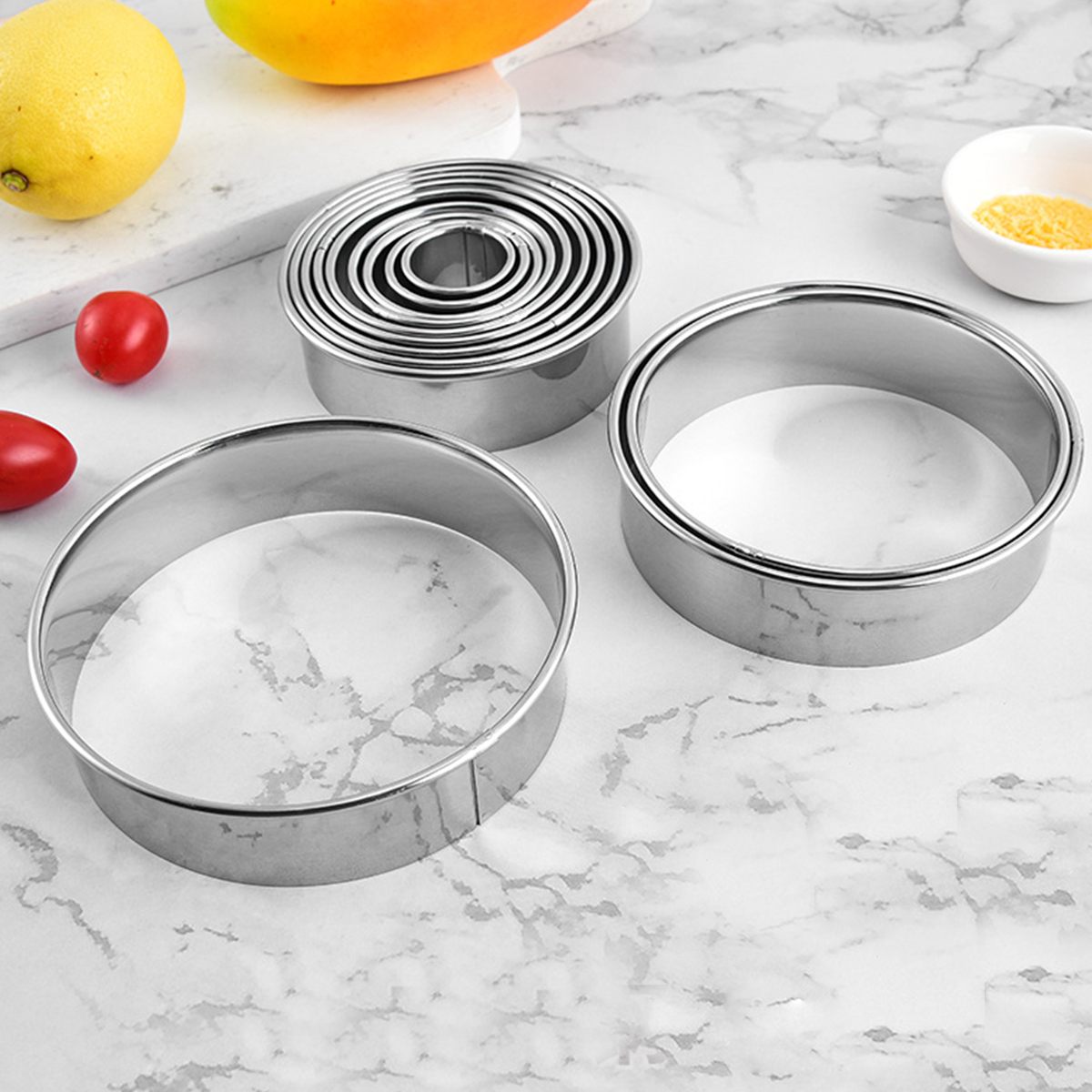 12PCS Stainless Steel Mousse R - Kitchen Baking Cookies 评论和价格