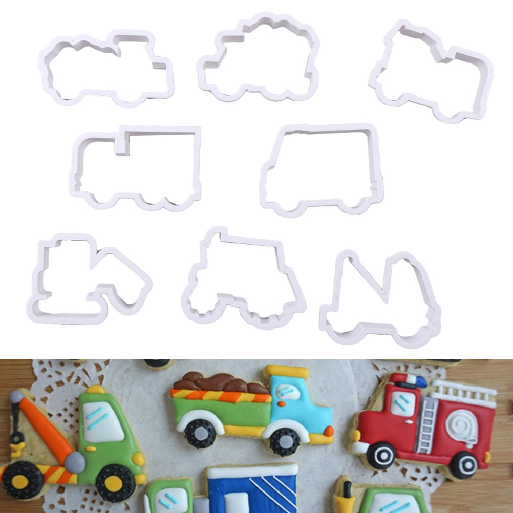 8Pcs Car Transport Design Plas - Kitchen Baking Decor 评论和价格