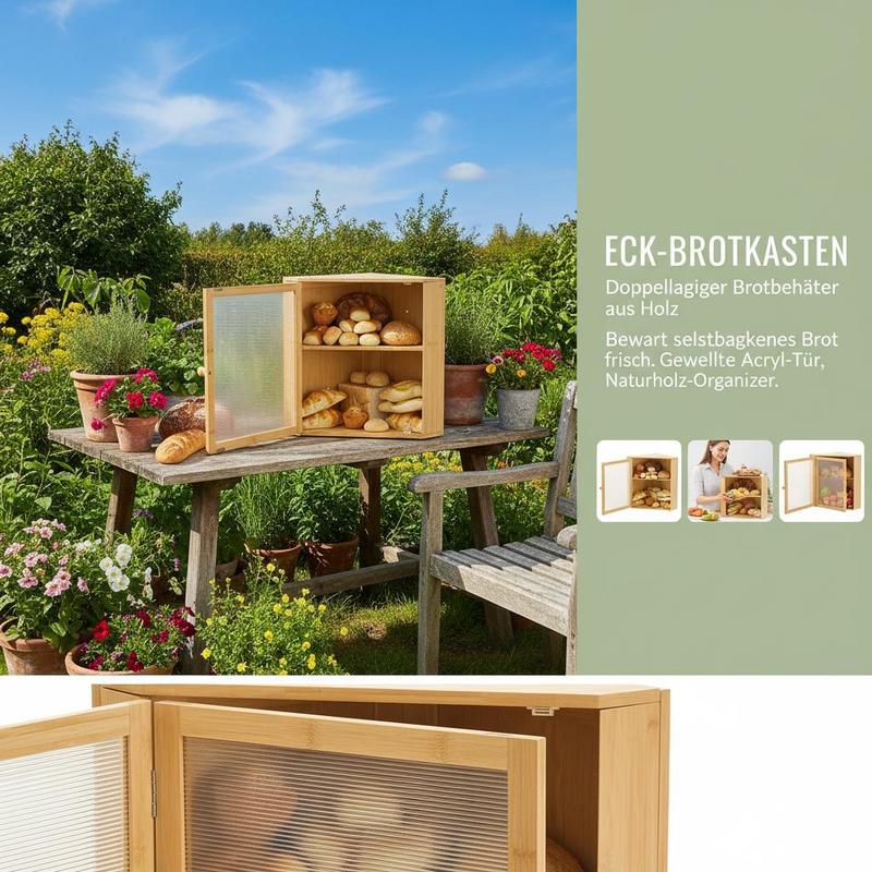 Corner Bread Box for Kitchen C - Kitchen Baking Corner 评论和价格