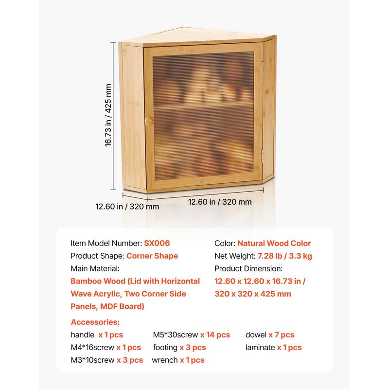 Corner Bread Box for Kitchen C - Kitchen Baking Corner 评论和价格