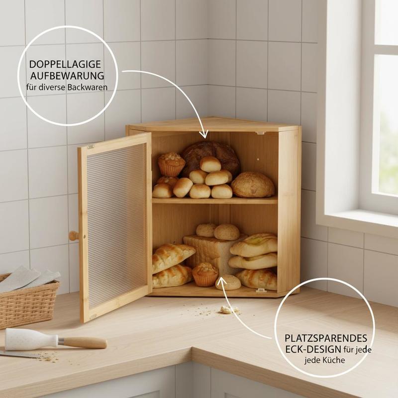 Corner Bread Box for Kitchen C - Kitchen Baking Corner 评论和价格