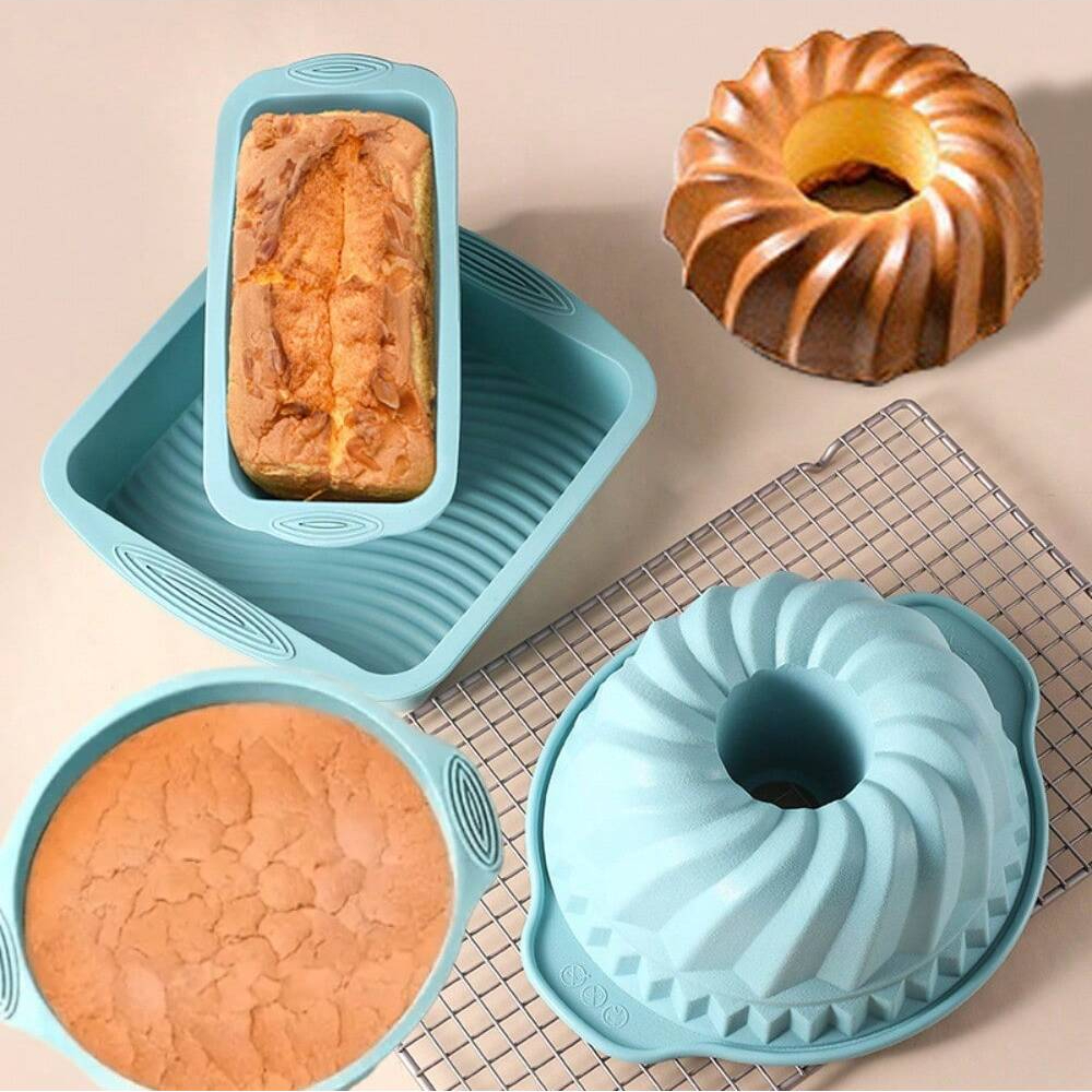 Silicone Cake Baking Mould Set - Kitchen Oven Baking Pans 评论和价格