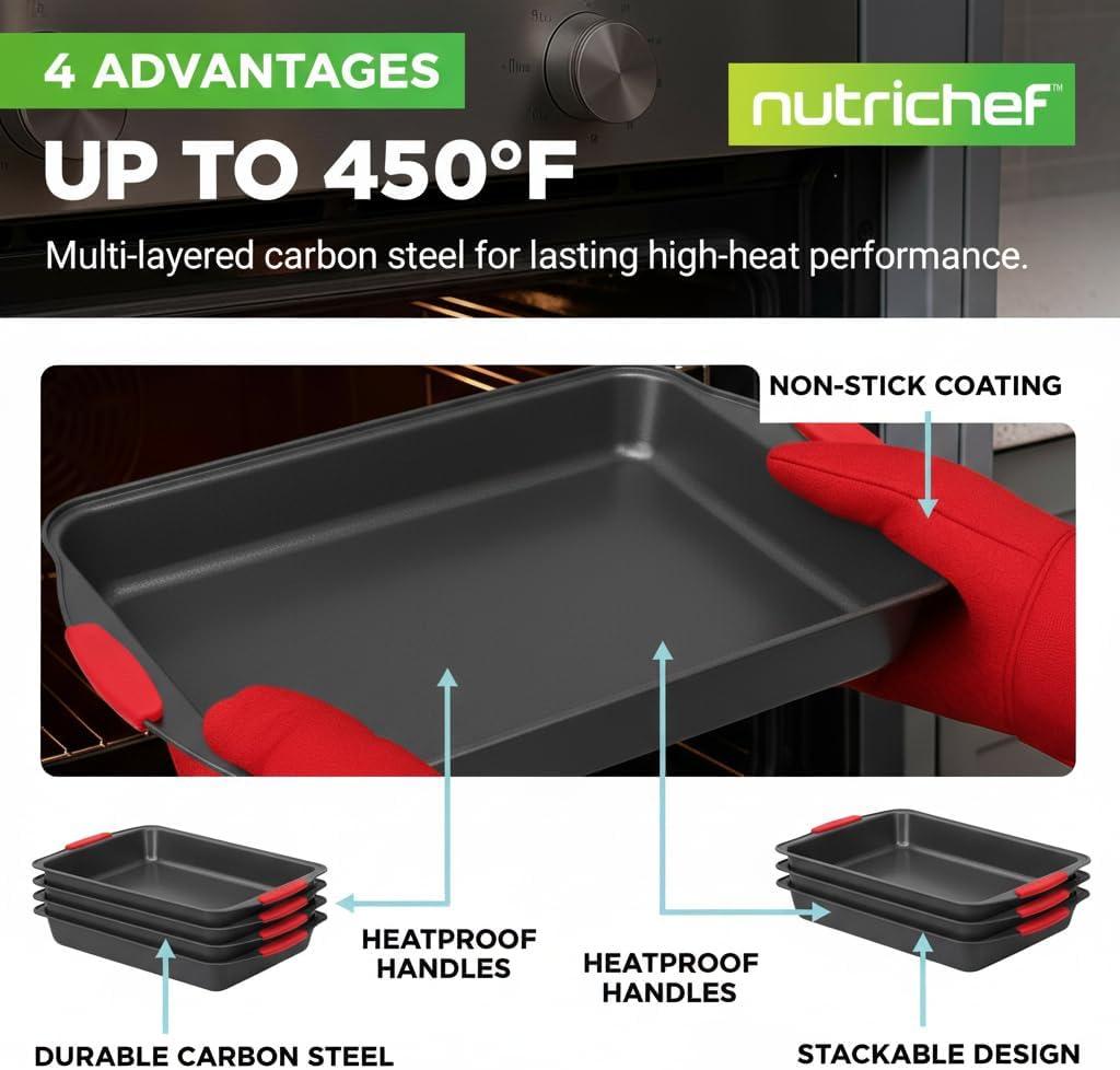 10-Piece Nonstick Kitchen Oven - Kitchen Oven Baking Pans 评论和价格