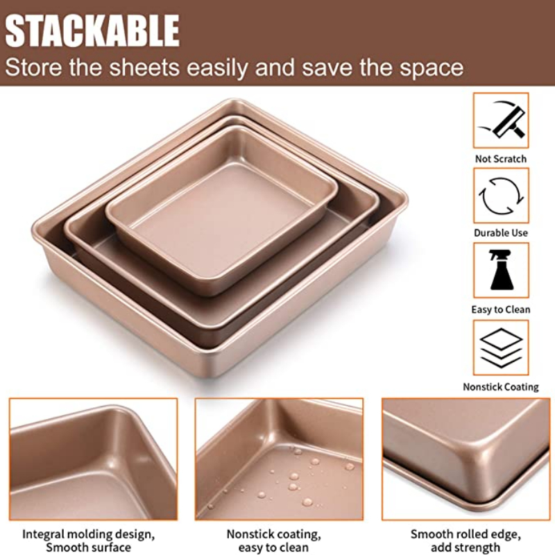 Thicken Carbon Steel Golden Ba - Kitchen Oven Baking Pans 评论和价格