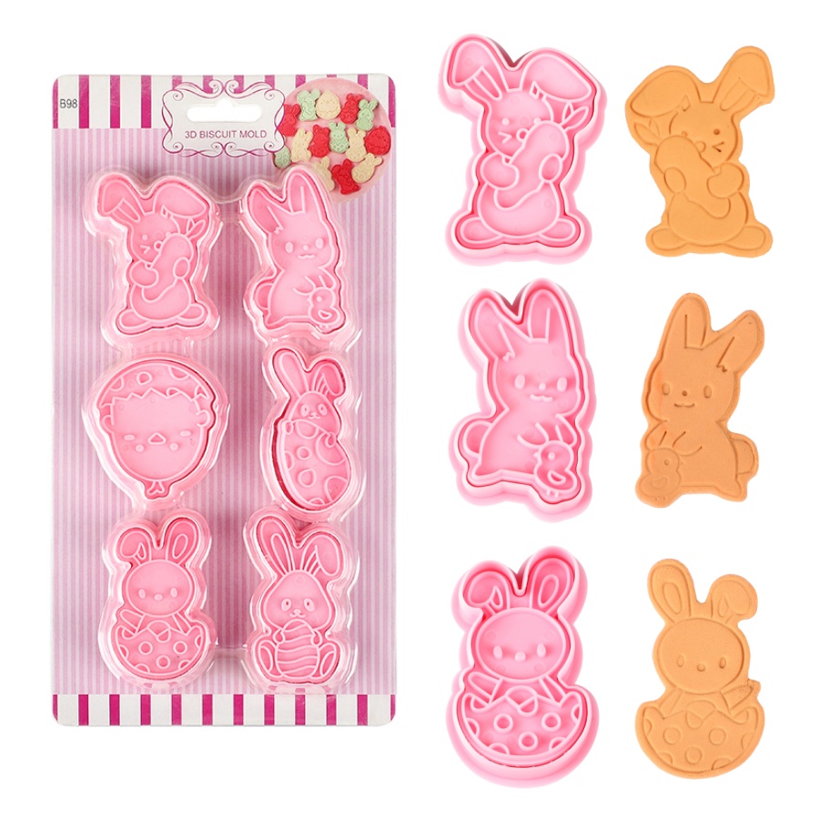 6pcs/Set Easter Bunny Cookie C - Kitchen Baking Cookies 评论和价格