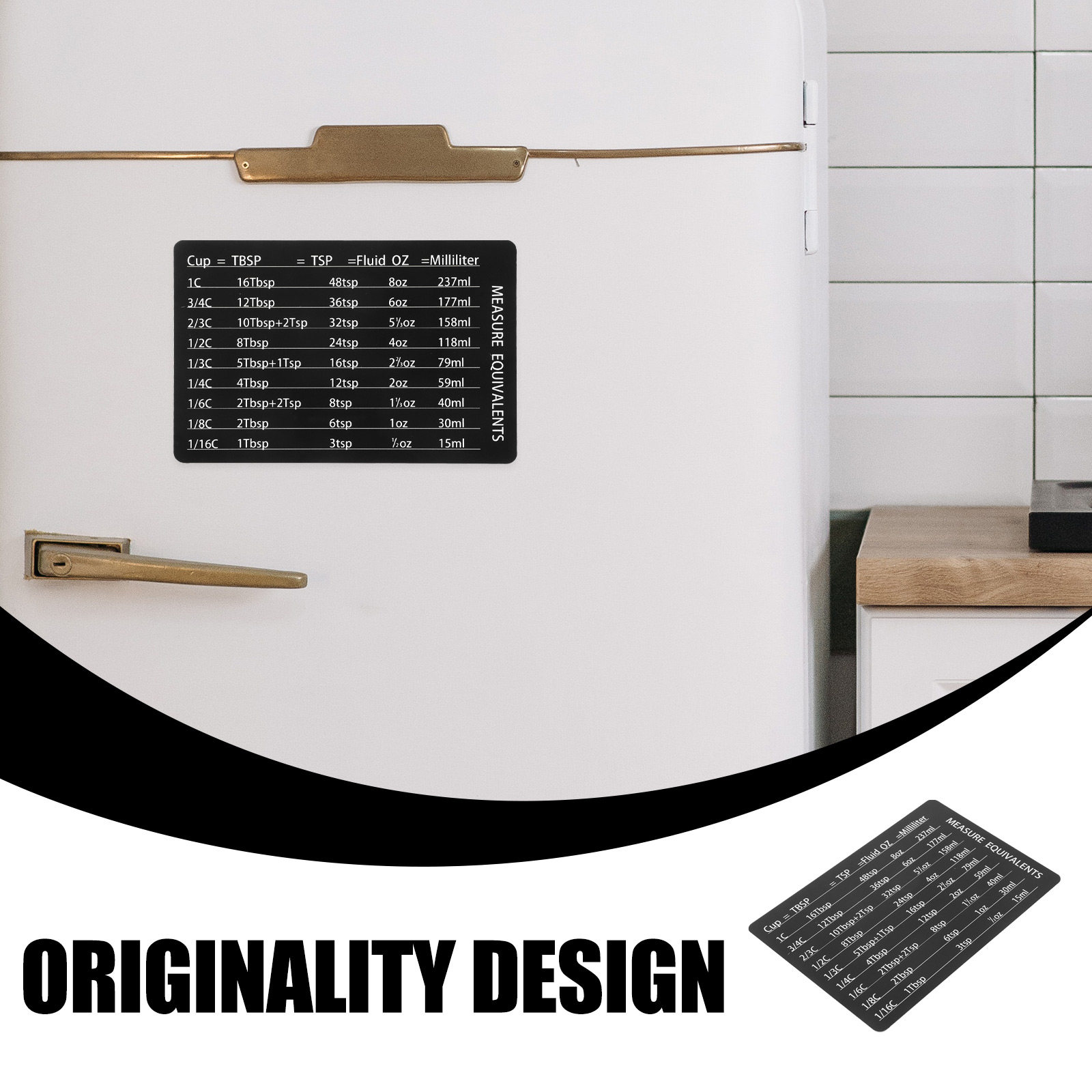 Compact Magnetic Kitchen Measu - Kitchen Baking Conversion Chart 评论和价格