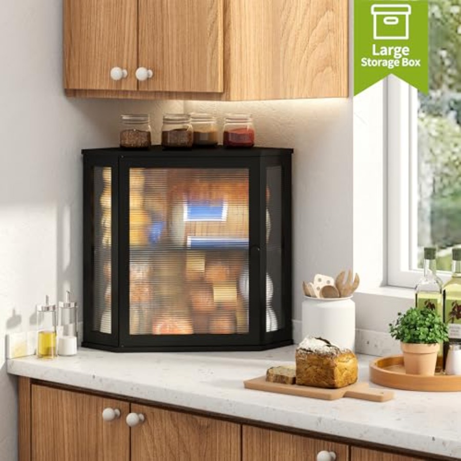 Corner Bread Box for Kitchen C - Kitchen Baking Corner 评论和价格