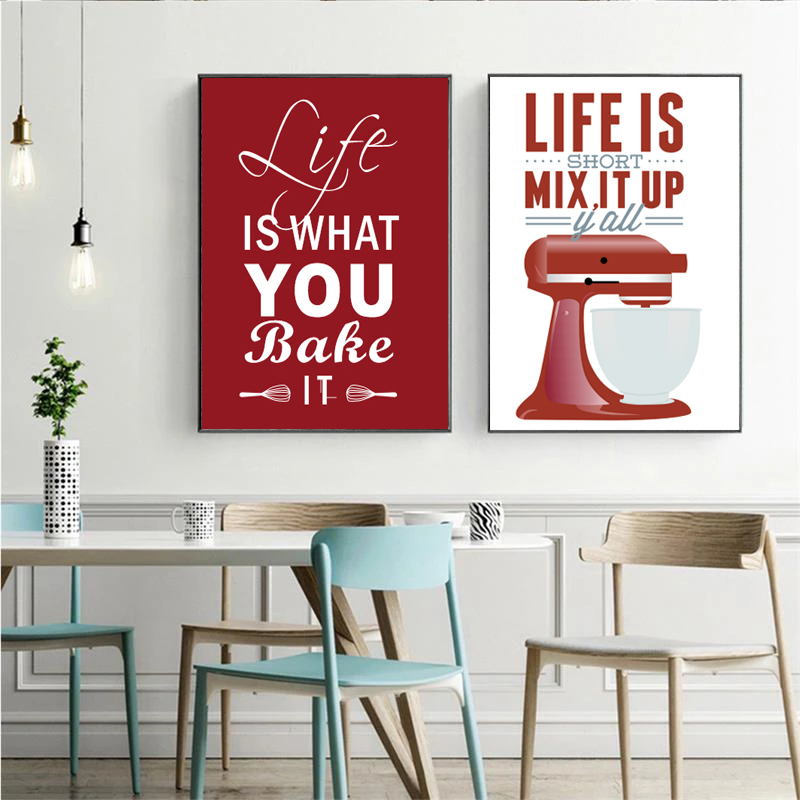 Wall Art Canvas Paintings Nord - Kitchen Baking Quotes 评论和价格