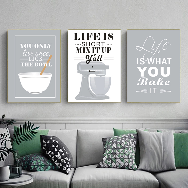 Wall Art Canvas Paintings Nord - Kitchen Baking Quotes 评论和价格