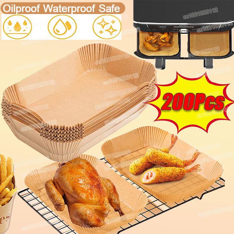 100/50PCS Rectangle Air Fryer  - Kitchen Oven Baking Pans 评论和价格