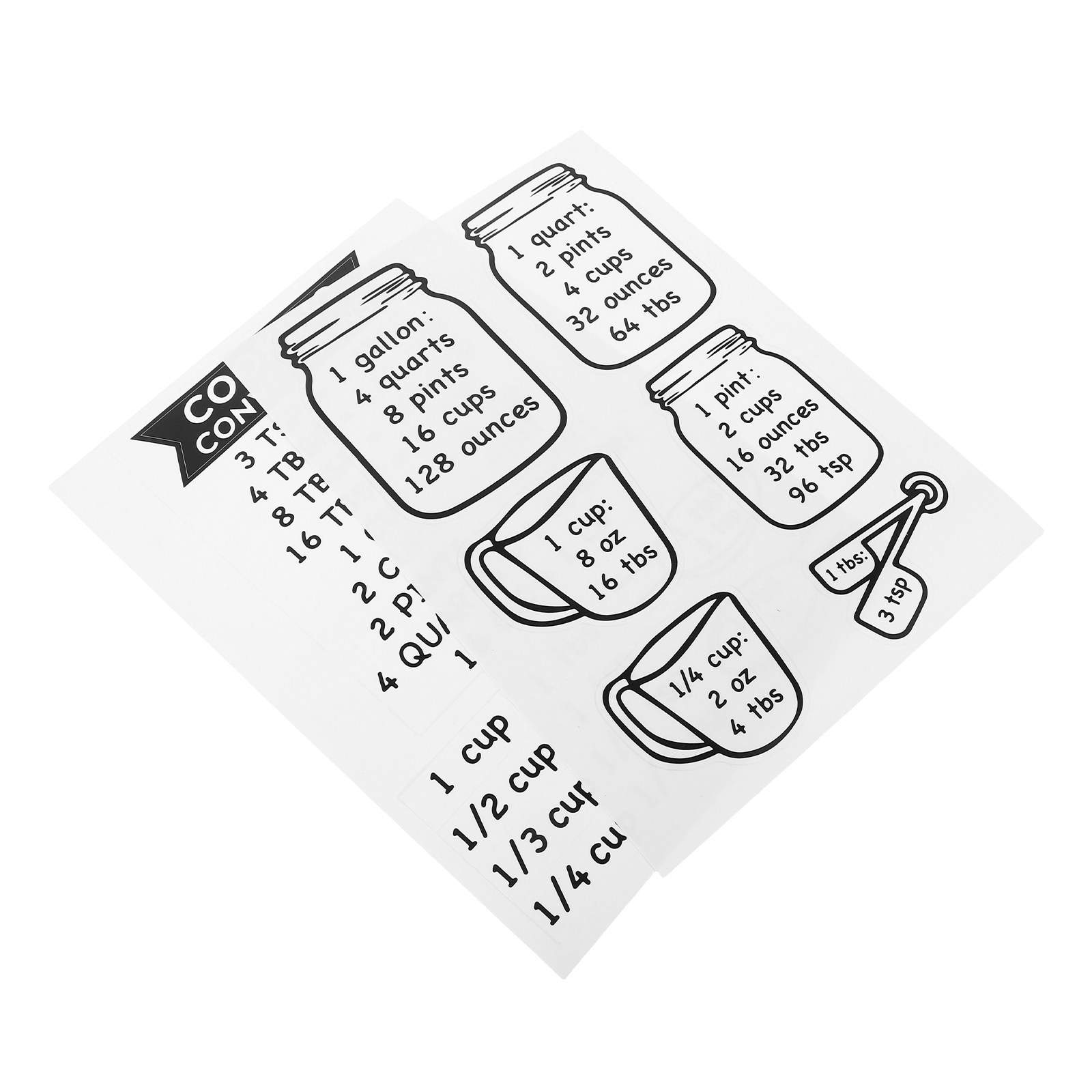 2Pcs Kitchen Conversion Chart  - Kitchen Baking Conversion Chart 评论和价格