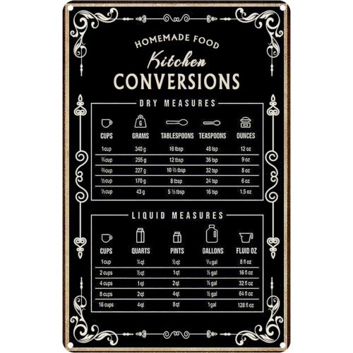Kitchen Conversion Chart Metal - Kitchen Baking Conversion Chart 评论和价格