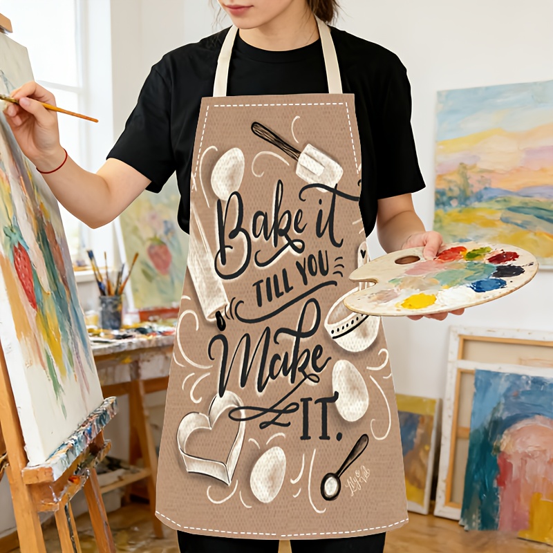 1pc Baking Quote Apron Beige K - Kitchen Baking Quotes 评论和价格