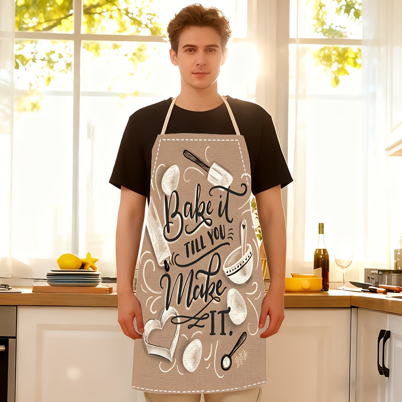 1pc Baking Quote Apron Beige K - Kitchen Baking Quotes 评论和价格