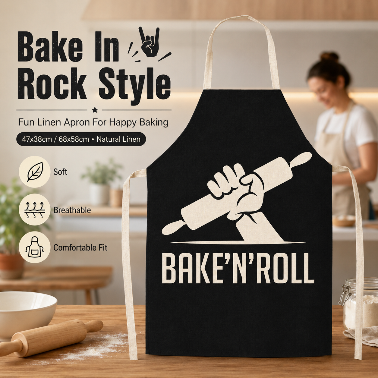 Funny Quote Letter Print Linen - Kitchen Baking Quotes 评论和价格