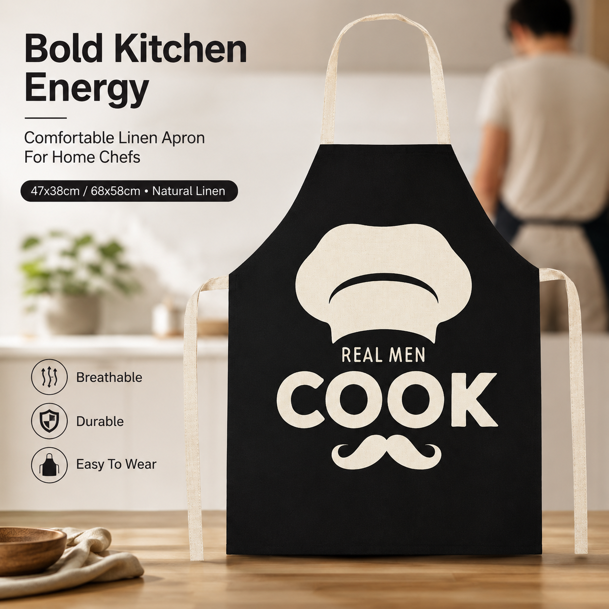 Funny Quote Letter Print Linen - Kitchen Baking Quotes 评论和价格